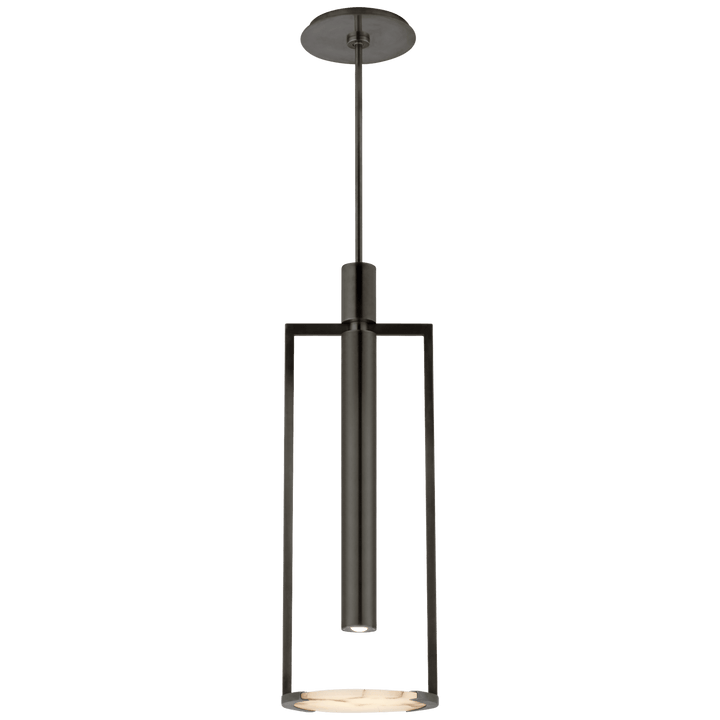 Melange Medium Floating Disc Pendant in Bronze with Alabaster