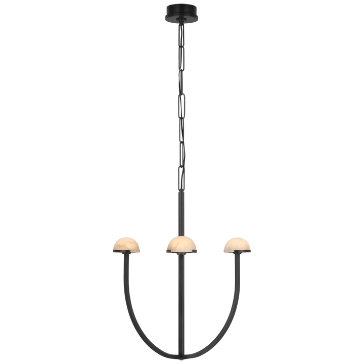 Pedra Medium Chandelier in Bronze with Alabaster