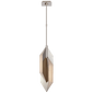 Ophelion Small Pendant in Polished Nickel with Alabaster