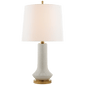Luisa Large Table Lamp in White Crackle with Linen Shade