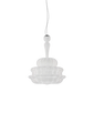 Lampada a sospensione Novecento media - Glossy Chrome / 44x58cm Bianco a righe