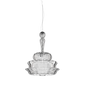 Lampada a sospensione Novecento media - Glossy Chrome / Vetro a strisce di cristallo 44x58cm