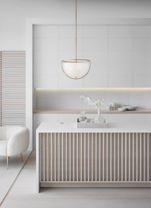 Odeon Large Pendant, a premium Pendant light by Visual Comfort. Close - up image of its design.