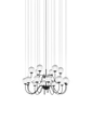 Lampada a sospensione Puppet grande SP 18P - Matte Black / Bianco sfumato