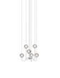 Lampada a sospensione Puppet piccola SP 6P - Glossy Chrome / Trasparente fumé