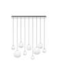 Lampada a sospensione Puppet grande SP L9 - Glossy Chrome / Bianco sfumato