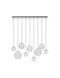 Lampada a sospensione Puppet grande SP L9 - Glossy Chrome / Cristallo trasparente
