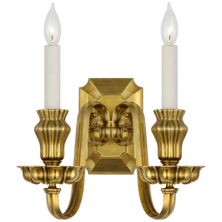Falaise Double Sconce, a premium Decorative light by Visual Comfort & Co. Close - up image of its design.