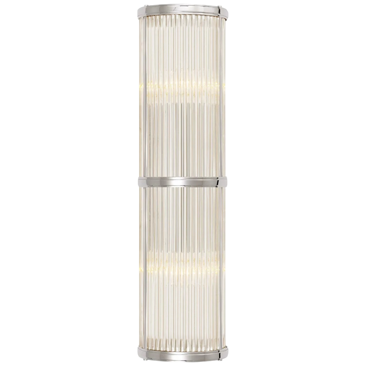 Allen Medium Linear Sconce, a premium Bath light by Visual Comfort & Co. Close - up image of its design.