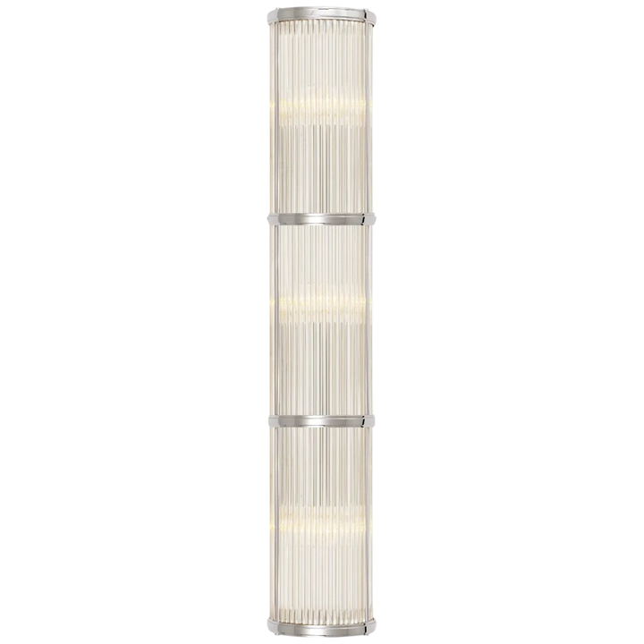 Allen Large Linear Sconce, a premium Bath light by Visual Comfort & Co. Close - up image of its design.