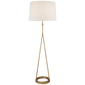 Dauphine Floor Lamp in Gilded Iron with Linen Shade