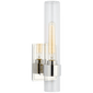 Presidio 14" Outdoor Sconce in Polished Nickel with Clear Glass