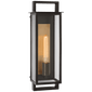 Halle Medium Narrow Wall Lantern in Aged Iron with Clear Glass