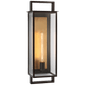 Halle Large Narrow Wall Lantern in Aged Iron with Clear Glass
