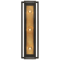 Halle 24" Vanity Light in Bronze and Hand-Rubbed Antique Brass with Clear Glass
