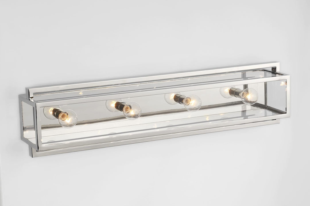 Halle 30" Vanity Light in Polished Nickel with Clear Glass