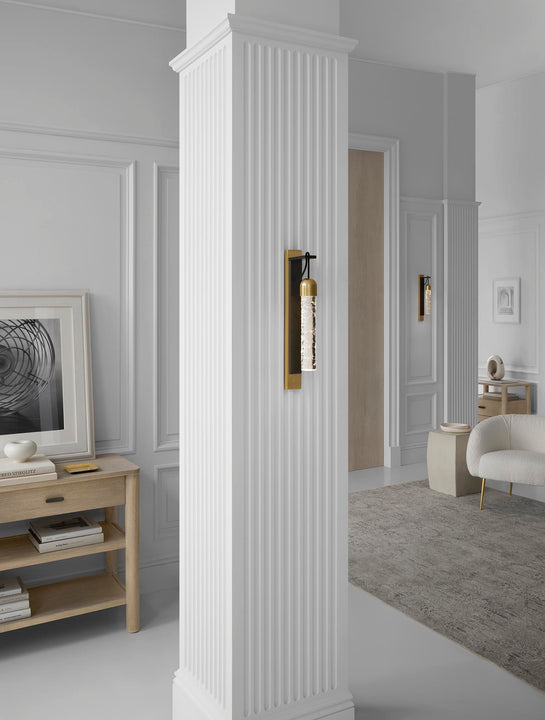 Reve Medium Tube Sconce, a premium Decorative light by Visual Comfort. Close - up image of its design.