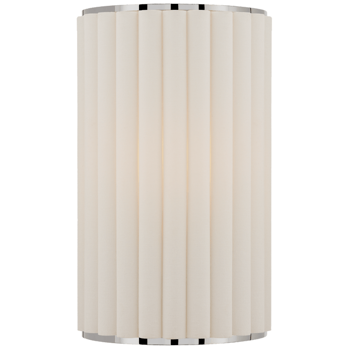 Palati Small Sconce in Polished Nickel with Linen Shade
