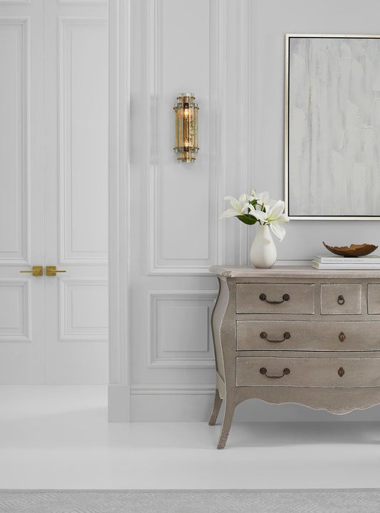 Cadence Small Tiered Sconce, a premium Decorative light by Visual Comfort. Close - up image of its design.