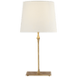 Dauphine Bedside Lamp in Gilded Iron with Linen Shade