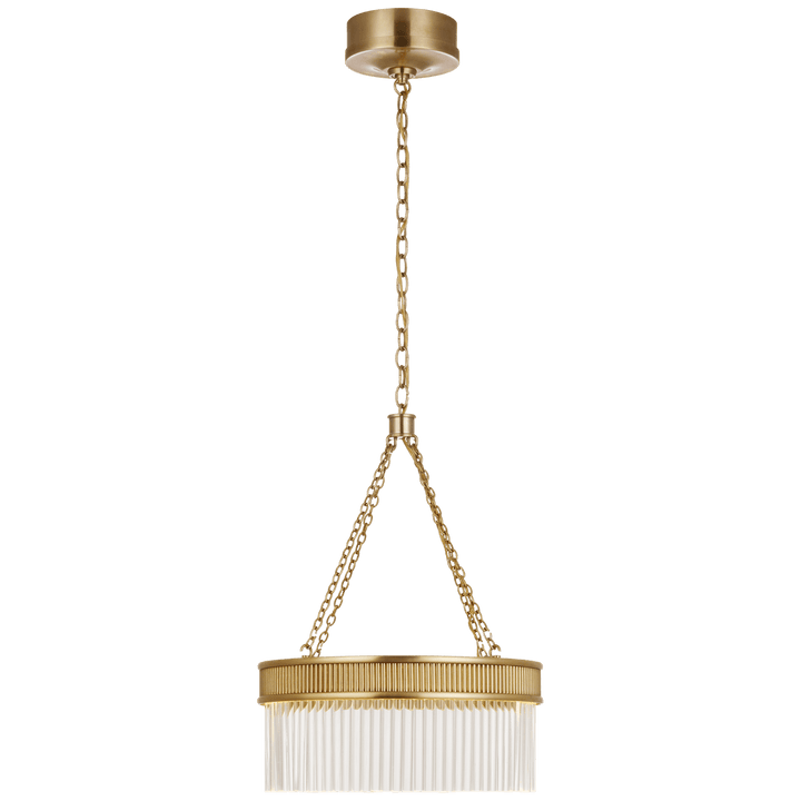 Menil Medium Chandelier in Soft Brass with Crystal Rods