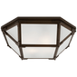 Morris Flush Mount in Antique Zinc with Frosted Glass