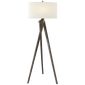 Tripod Floor Lamp in Tudor Brown with Linen Shade