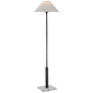 Asher Floor Lamp in Bronze and Crystal with Linen Shade