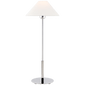 Hackney Table Lamp in Polished Nickel with Linen Shade