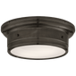 Siena Small Flush Mount in Bronze with White Glass