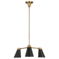 Signoret Small Chandelier in Burnished Brass with Matte Black
