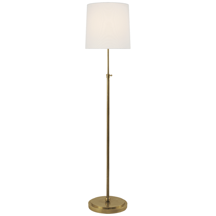 Bryant Floor Lamp in Hand-Rubbed Antique Brass with Linen Shade