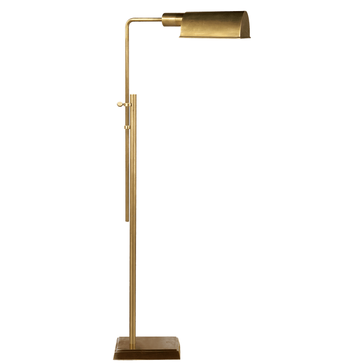 Pask Pharmacy Floor Lamp in Hand-Rubbed Antique Brass