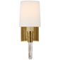 Vivian Single Sconce in Hand-Rubbed Antique Brass with Linen Shade