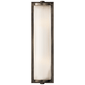 Dresser Long Glass Rod Light in Bronze with Frosted Glass Liner