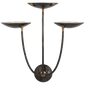 Keira Large Triple Sconce in Bronze and Hand-Rubbed Antique Brass