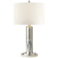 Longacre Small Table Lamp in Polished Nickel with Linen Shade