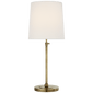 Bryant Large Table Lamp in Hand-Rubbed Antique Brass with Linen Shade