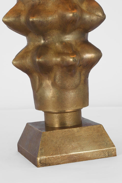 Luxor Medium Table Lamp in Museum Brass with Linen Shade