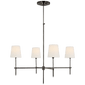Bryant Large Chandelier in Bronze with Linen Shades