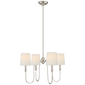 Vendome Small Chandelier in Polished Nickel with Linen Shades