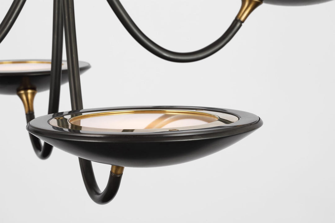 Keira Medium Chandelier in Bronze and Hand-Rubbed Antique Brass