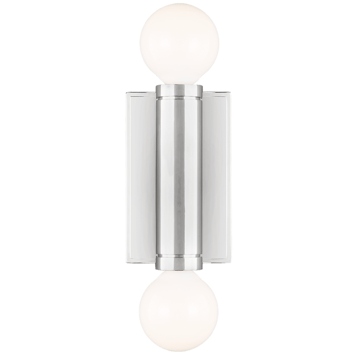 Beckham Modern Double Sconce in Polished Nickel