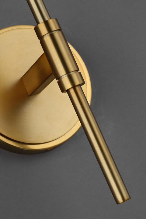 Beckham Modern Sconce in Burnished Brass with Linen Shade