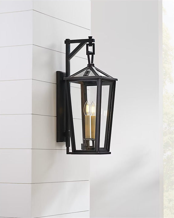 Darlana Small Tall Bracketed Wall Lantern, a premium Wall light by Visual Comfort & Co. Close - up image of its design.