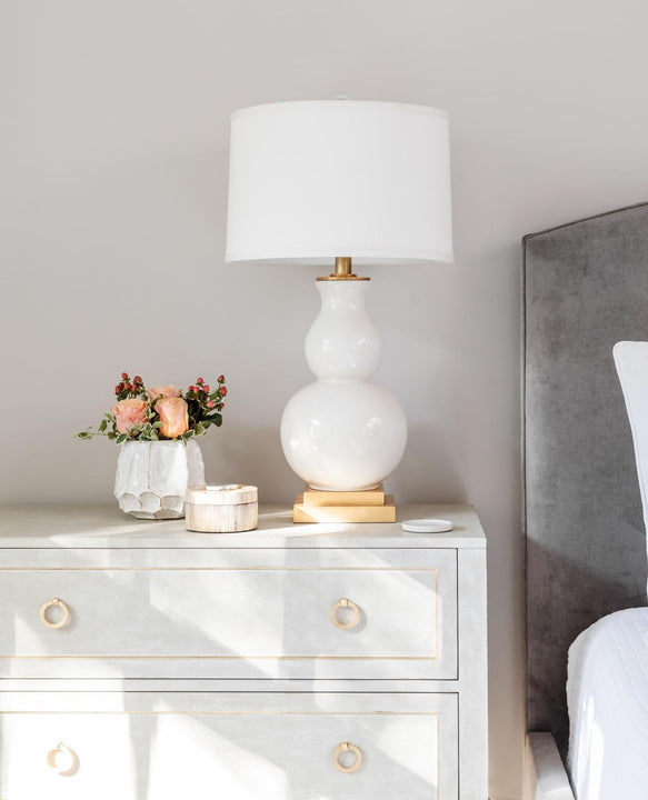 Gourd Form Small Table Lamp, a premium Decorative light by Visual Comfort & Co. Close - up image of its design.