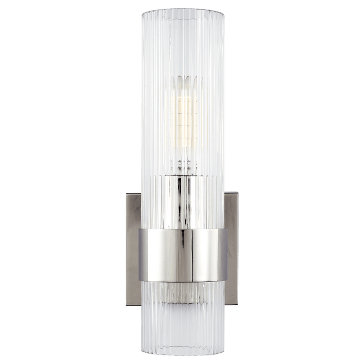 Geneva Sconce, a premium Bath light by Visual Comfort & Co. Close - up image of its design.