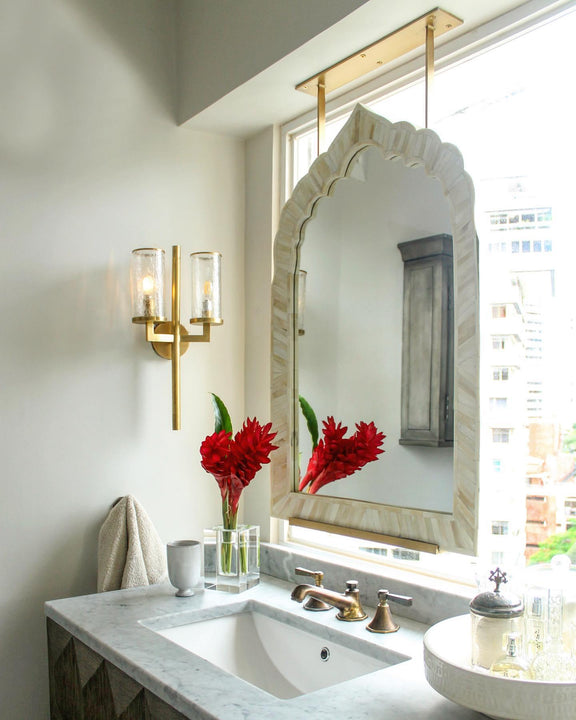 Liaison Double Sconce, a premium Decorative light by Visual Comfort & Co. Close - up image of its design.