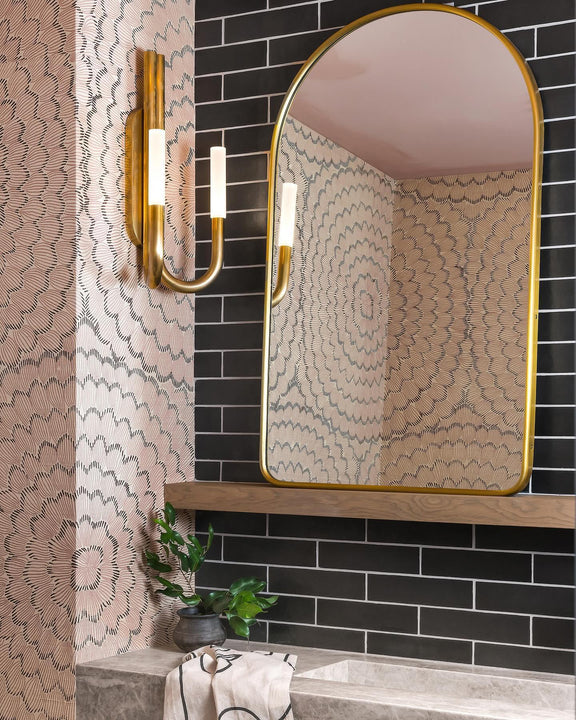 Rousseau Double Wall Sconce, a premium Decorative light by Visual Comfort & Co. Close - up image of its design.