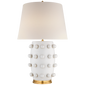 Linden Medium Cordless Table Lamp - Plaster White / Linen